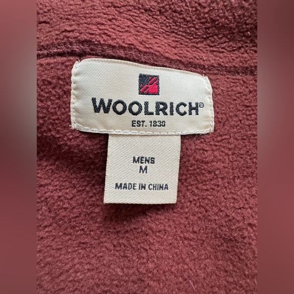 Woolrich Men's Wool Burgundy Quarter Zip-Up Sweater M - Picture 6 of 7